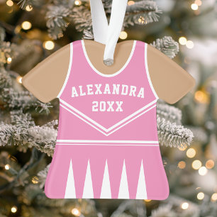 Personalised Pink Cheerleader Uniform Ornament