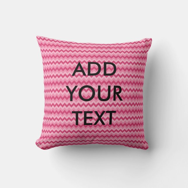 Personalised Pink Chevron Pillow (Front)