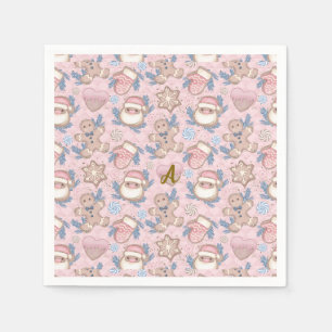 Personalised pink Christmas cookies Napkin