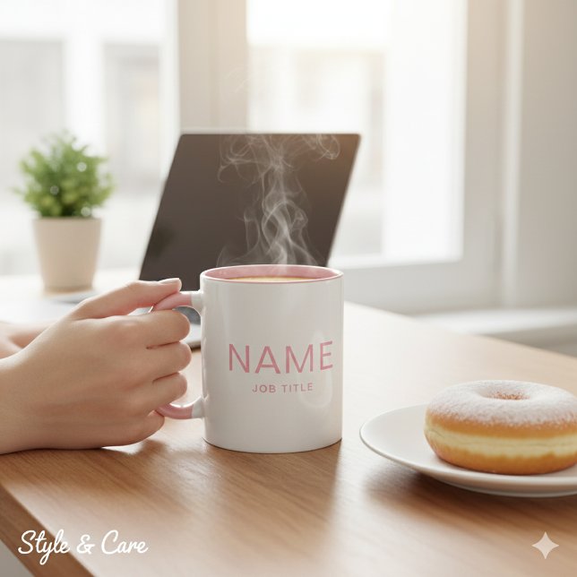 Personalised Pink Combo Mug with Your Name (Personalized Pink Combo Mug with Your Name)