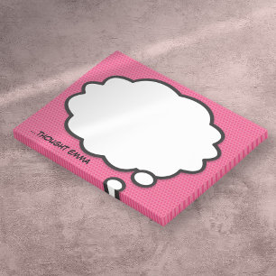 Personalised Pink Comic Book Think Bubble Post-it Notes