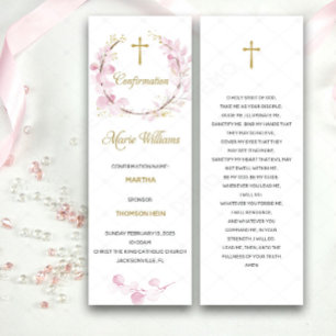 Personalised Pink Confirmation Prayer Card