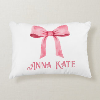 Personalised Pink Coquette Bow Accent Pillow