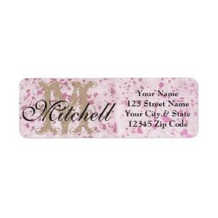 Personalised Pink Cowhide Return address labels