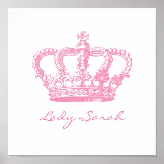 Personalised Pink Crown Poster
