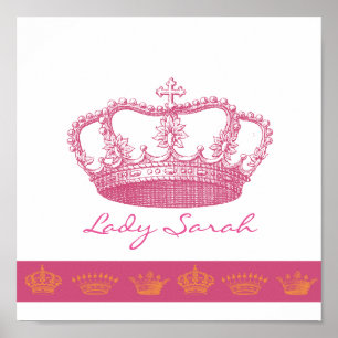 Personalised Pink Crown Poster