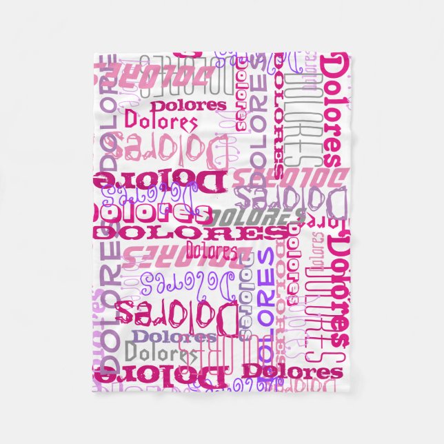 Personalised Pink Custom Name Collage Girl's Fleece Blanket (Front)