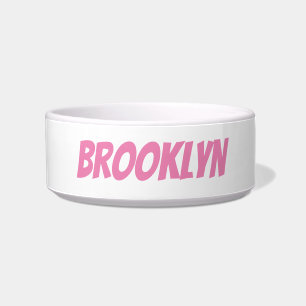 Personalised pink custom name modern typography bowl