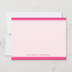 Personalised Pink Custom Name Two Border Design Card