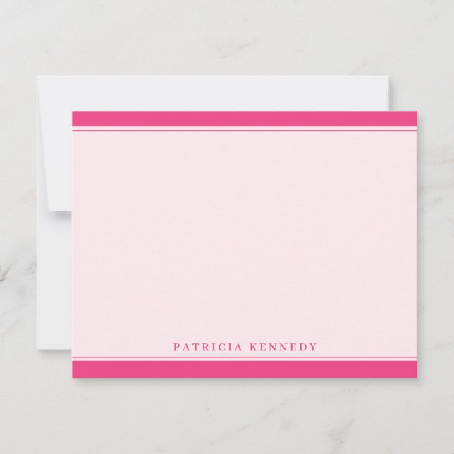  Personalised Pink Custom Name Two Border Design Card (Front)