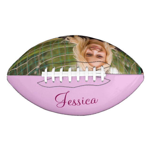 Personalised Pink Cute Girls Photo Football (Front)