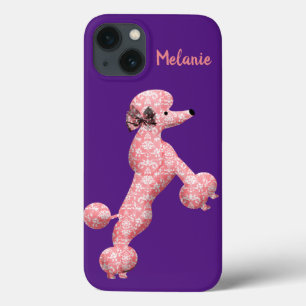 Personalised Pink Dancing Poodle Dog iPhone 13 Case