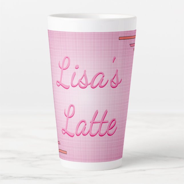 Personalised Pink Designed Latte Mug (Front)