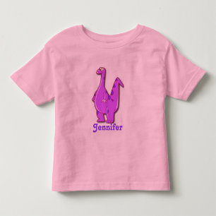 Personalised Pink Dinosaur Toddler T-Shirt