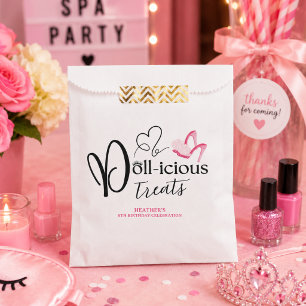 Personalised Pink Doll-icious Treats Bday Party Favour Bag