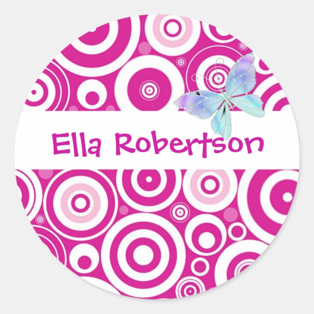 Personalised Pink Dot Name Label (Front)