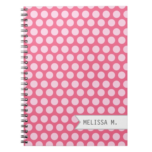 Personalised Pink Dots Notebook (Front)