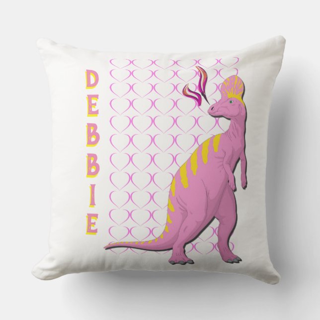 Personalised Pink Dragon Cushion (Front)