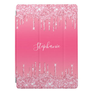Personalised Pink Dripping Glitter Trendy Glam iPa iPad Pro Cover