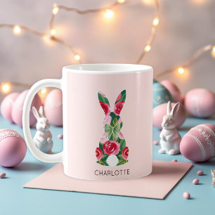 Personalised Pink Easter Bunny Mug