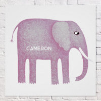 Personalised Pink Elephant Watercolor