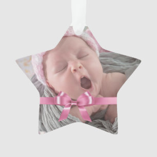 Personalised Pink First Christmas Ornament