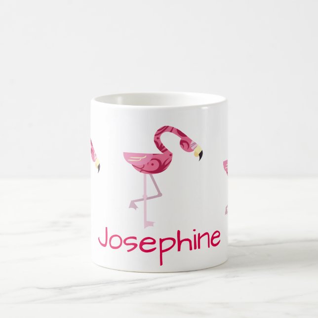 Personalised Pink Flamingo Bird Coffee Mug (Center)