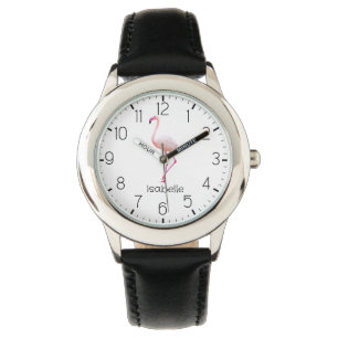 Personalised Pink Flamingo Girl's Watch