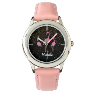  Personalised Pink Flamingo Girl's Watch