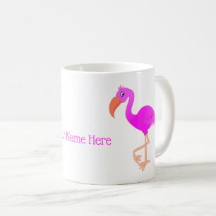 Personalised Pink Flamingo Mug with Custom Name
