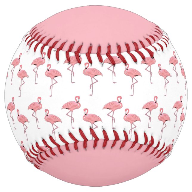 Personalised Pink Flamingo Pattern Trendy Softball (Front)