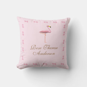 Personalised Pink Flamingo Themed Cushion