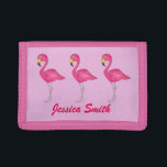 Personalised Pink Flamingo Tropical Bird Paradise Tri-fold Wallet<br><div class="desc">Features an original marker illustration of a tropical pink flamingo! Great for anyone dreaming of an island getaway. Simply personalise with your information.

Don't see what you're looking for? Need help with customisation? Contact Rebecca to have something designed just for you!</div>