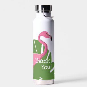 Personalised Pink flamingo Tropical Bridal shower Water Bottle