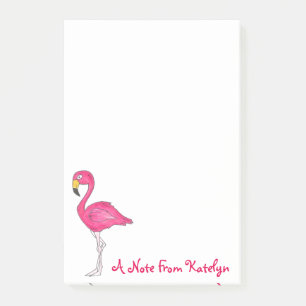 Personalised Pink Flamingo Tropical Island Bird Post-it Notes