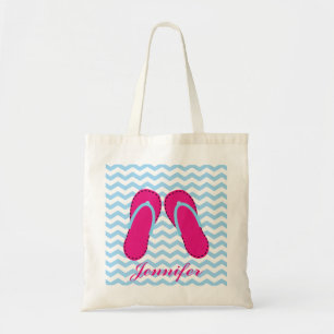 Personalised Pink Flip Flop Sandals Tote Bag