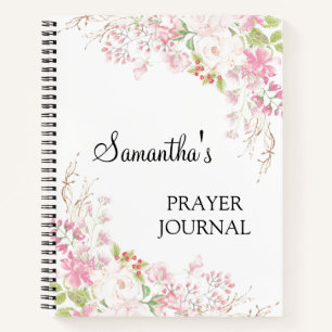 Personalised  Pink floral  Bible Verse  Notebook