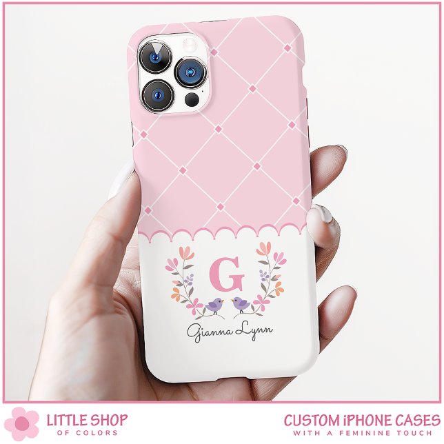 Personalised Pink Floral Case-Mate iPhone Case (Creator Uploaded)