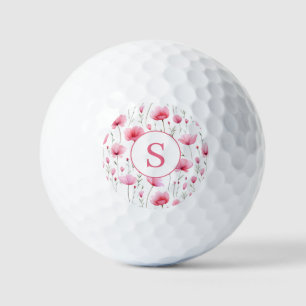 Personalised Pink Floral Golf Balls