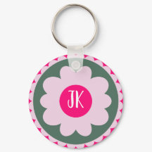 Personalised Pink Floral Keychain | One Owl Artist