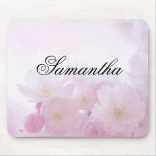 Personalised Pink Floral Mouse Pad