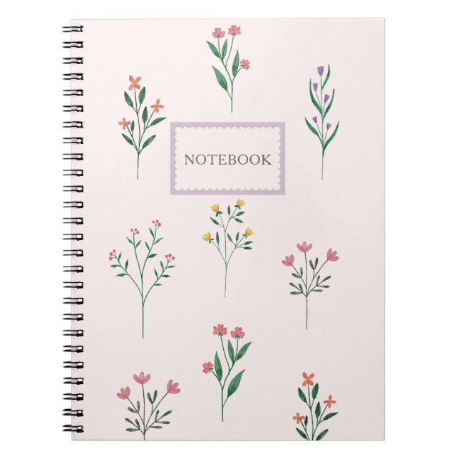 Personalised pink floral notebook (Front)