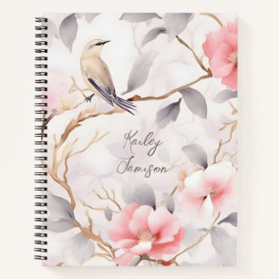 Personalised Pink Floral Notebook