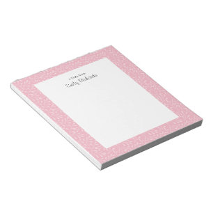 Personalised pink floral patterned Notepad