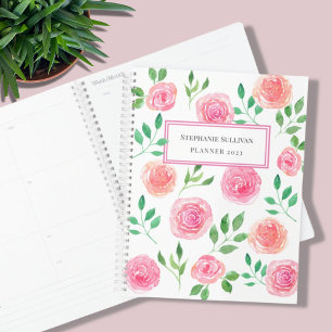 Personalised Pink Floral Planner
