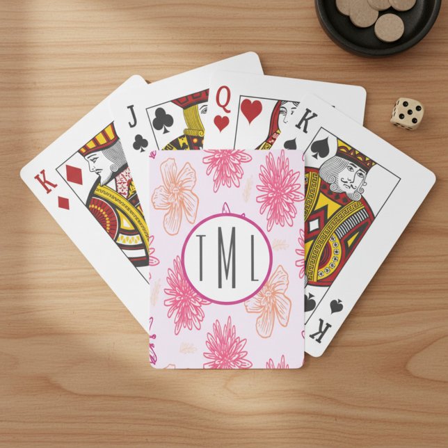 Personalised Pink Floral Playing Cards (Creator Uploaded)