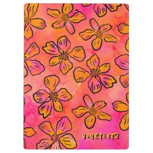 Personalised Pink Floral Pop Art Clipboard