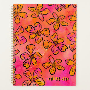 Personalised Pink Floral Pop Art Planner