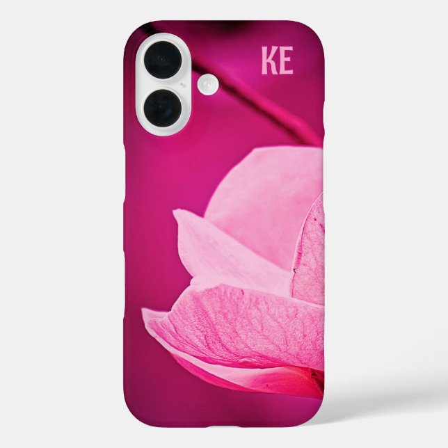 Personalised Pink Flower Apple iPhone Case (Back)