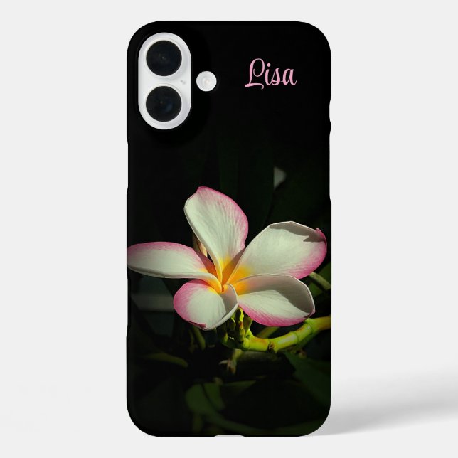 Personalised Pink Flower Apple iPhone Case (Back)